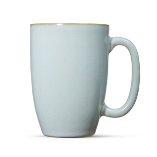 雅瓷 汝窑空空杯大容量马克杯办公室陶瓷水杯男生女生瓷杯子