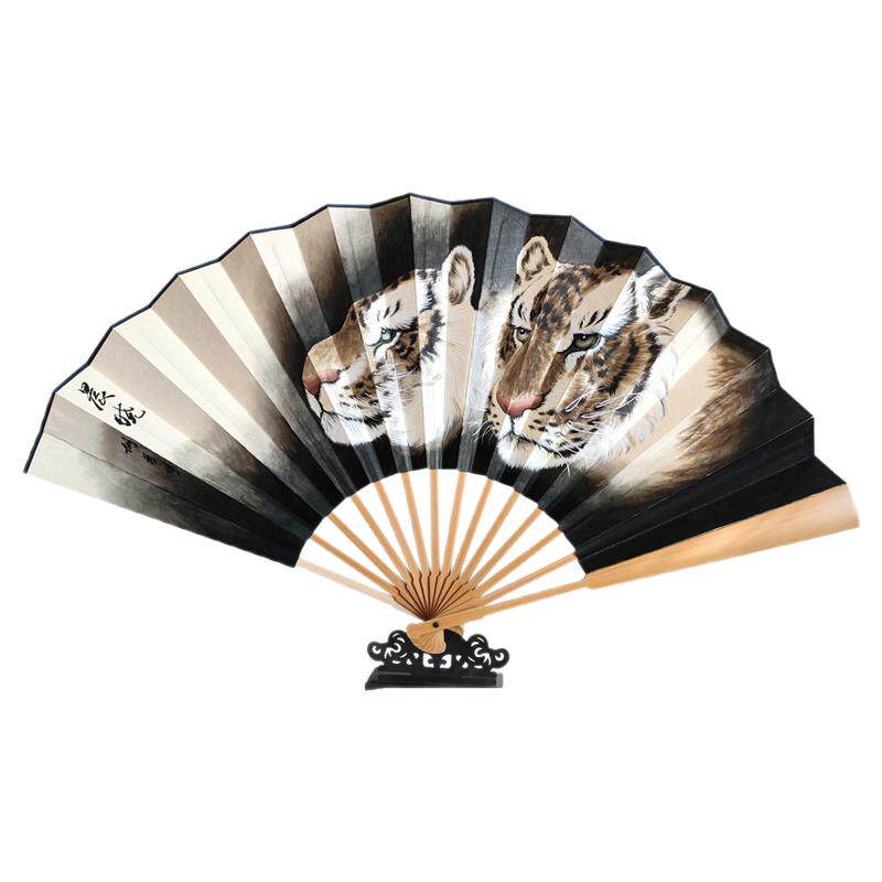 王星记市玉骨手绘画宣纸扇