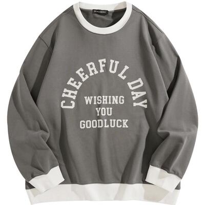 【断码钜惠】CNY新年系列太平鸟男装春季撞色字母卫衣B2CRE1123