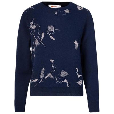 皮皮狗圆领花朵提花羊绒衫