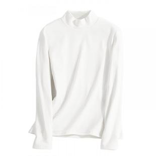 都市丽人半高领打底衫女内搭可外穿冬白色绒德加绒加厚保暖上衣Y