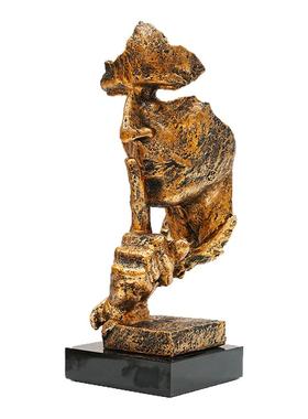 创意沉默是金抽象雕塑北欧简约现代摆件复古办公室客厅橱柜艺术品