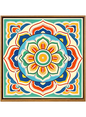 中式敦煌藻井花纹宋锦珍珠画DIY