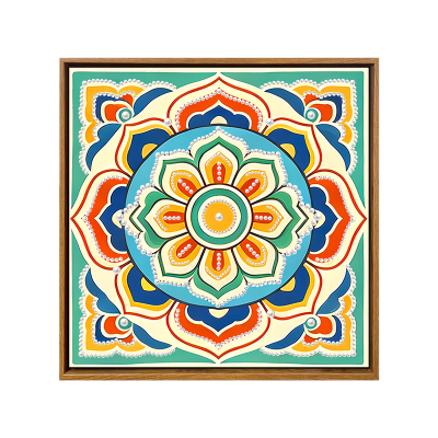 中式敦煌藻井花纹宋锦珍珠画DIY