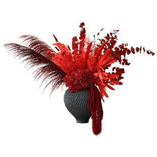 红色喜庆干花花束永生花客厅婚礼开业布置新年装饰品摆件花瓶插花