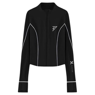 x-sister女士高弹网球运动短外套修身立领塑形健身衣透气瑜伽休闲