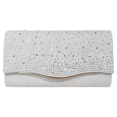 2025新款晚宴手拿包女大容量宴会配礼服手抓包手提链条斜挎包银色