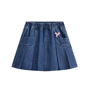 2025夏季新款女童半身裙洋气时髦中大儿童装牛仔短裙裤牛仔裙子