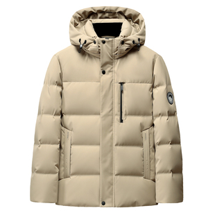 皮尔卡丹羽绒服男冬季新款可卸连帽高端白鸭绒加厚保暖中年外套男