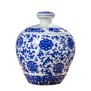 5斤陶瓷酒瓶密封酒坛子泡白酒缸酒罐小口空小酒坛景德镇青花酒具