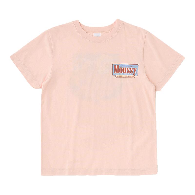 MOUSSY 2025夏季新品美式復古做舊LOGO寬松短袖T恤010IS290-4771