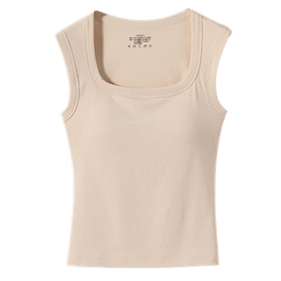 吊带背心女春夏2025新款内搭美背带胸垫文胸一体白色无袖外穿上衣