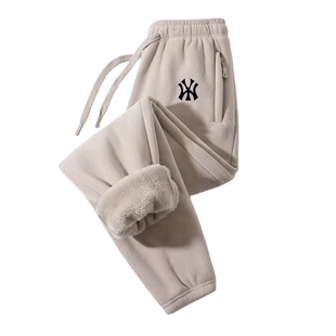 奥特莱斯抓绒裤男女冬季加绒加厚保暖情侣卫裤摇粒绒运动裤子潮牌