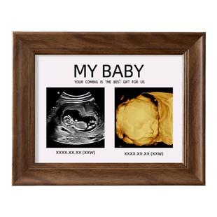 宝宝四维彩超相框摆台孕期B超照片装裱洗相片做成出生纪念小摆件