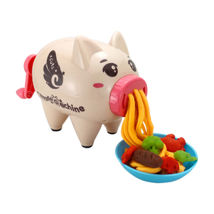 宝宝小猪面条机玩具套装橡皮泥模具儿童彩泥无毒粘黏土过家家抖音