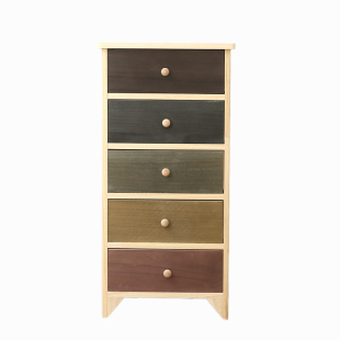 包邮实木床头柜美式收纳储物柜窄边角柜原木彩色抽屉客厅柜组合柜