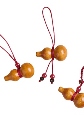 桃木葫芦朱砂手机挂链吊坠钥匙扣
