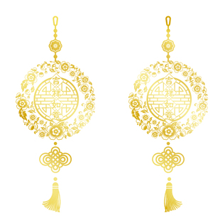 新年福字门贴吉祥如意大号中国结福字贴自粘窗花乔迁新居高档窗贴