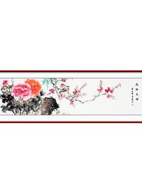 纯手绘手绘国画牡丹客厅颜堂
