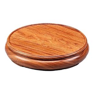 非洲酸枝圆底座摆件底座佛像文玩增高木头奇石藏品圆形香炉底座