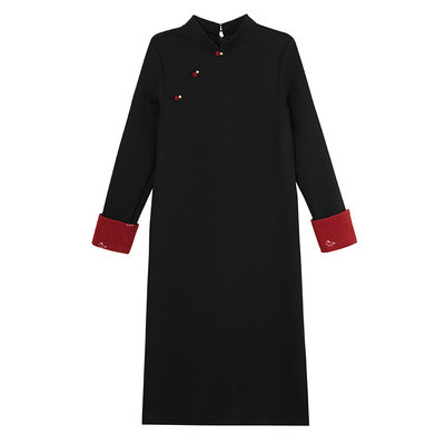 柒院微胖大码新中式显瘦旗袍裙女