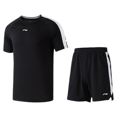 Lining/李宁正品男子舒适透气百搭休闲运动短袖短裤套装ADTP001