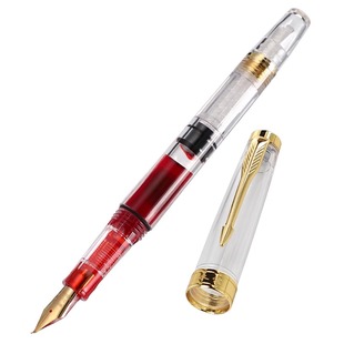 教师批改作业红色钢笔老师专用送英雄红色墨水钢笔粗头美工钢笔