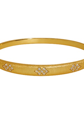 HERBE合璧 璀璨逐光拉丝手镯细版类黄金贵妃镯形时尚百搭通勤女款