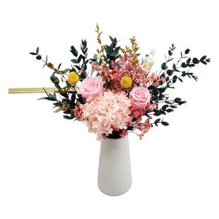 永生玫瑰尤加利干花花束网红摆件真花满天星绣球水晶草家居装饰