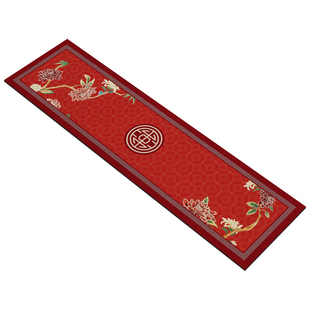 喜庆红色门槛石地垫浴室进门门口超窄长条地毯硅藻泥吸水防滑脚垫