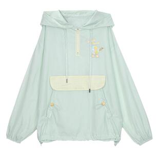 小王子联名森女部落原创休闲连帽外套轻薄上衣2025年新款女装夏季