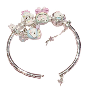 marshmellow珠宝商店beads镀银手镯手链串珠子可爱小众少女生新款