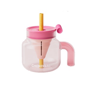 CHaKOLAB和序玻璃杯女生高颜值水杯大容量吸管杯夏新款泡茶漏斗杯