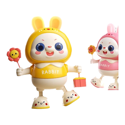 科巢新生儿跳舞兔子玩具抬头神器