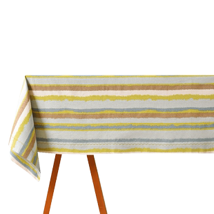 阳春小镇方桌布餐桌台布餐厅轻奢高级感长方形纯棉条纹氛围感定制