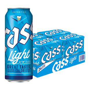 新品 CASS凯狮淡爽啤酒韩国原装进口清爽炸鸡500ml*24罐整箱 包邮