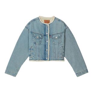 Levi's李维斯26年秋季新款女士美式复古仿羊羔绒牛仔短外套