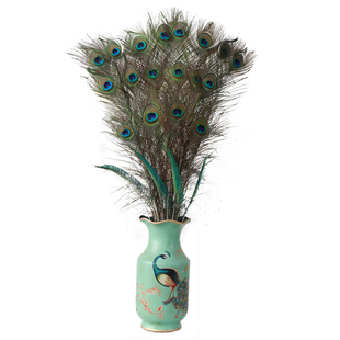 家居客厅摆设纯天然真孔雀羽毛翎尾DIY饰品婚庆花瓶装饰品孔雀毛