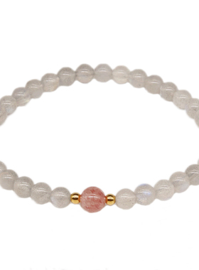 灰月光石手链招桃花小众极细水晶