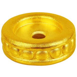 黄金花纹隔片3D硬金转运珠佛珠手串散珠999足金垫隔片男女文玩