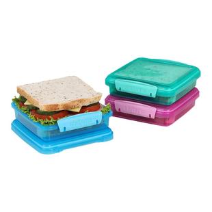 sistema 三明治便当盒保鲜盒正方形家用水果沙拉吐司外带饭盒盒子