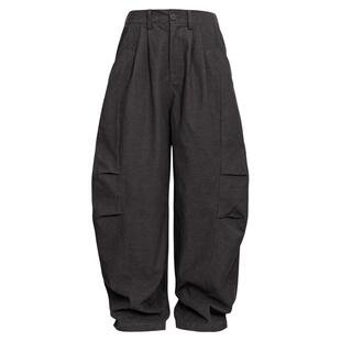 LEONSENSE力上司 阔腿伞兵裤垂感风琴褶天丝棉麻宽松设计休闲长裤