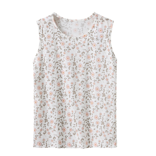 老年人纯棉睡衣上衣单件女奶奶汗衫妈妈内衣中老年无袖家居服背心