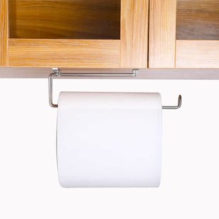 304不锈钢厨房纸巾架锡纸保鲜袋收纳架 免打孔懒人抹布挂架卷纸架