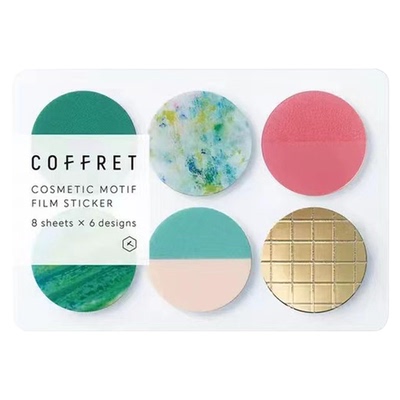 日本kingjim锦宫贴纸美妆系列COFFRET个性创意眼影盒贴纸手帐装饰手机壳PET烫金手账贴纸