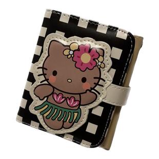 夏威夷黑皮Kitty草裙三折长款多功能钱包学生礼物卡包短款零钱袋