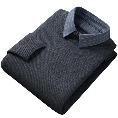 罗蒙假两件毛衣男加厚保暖线衣