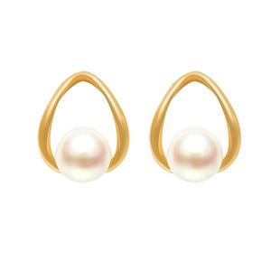 【自营】Idokawa天然淡水珍珠耳钉女款纯银akoya耳饰耳环澳白耳坠