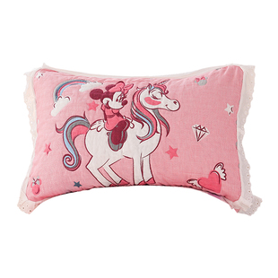 纯棉纱布枕套一对装可爱卡通全棉吸汗透气枕头套四季通用枕芯套子