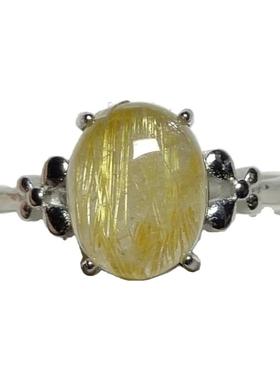 纯天然戒指钛晶百搭活口镶嵌